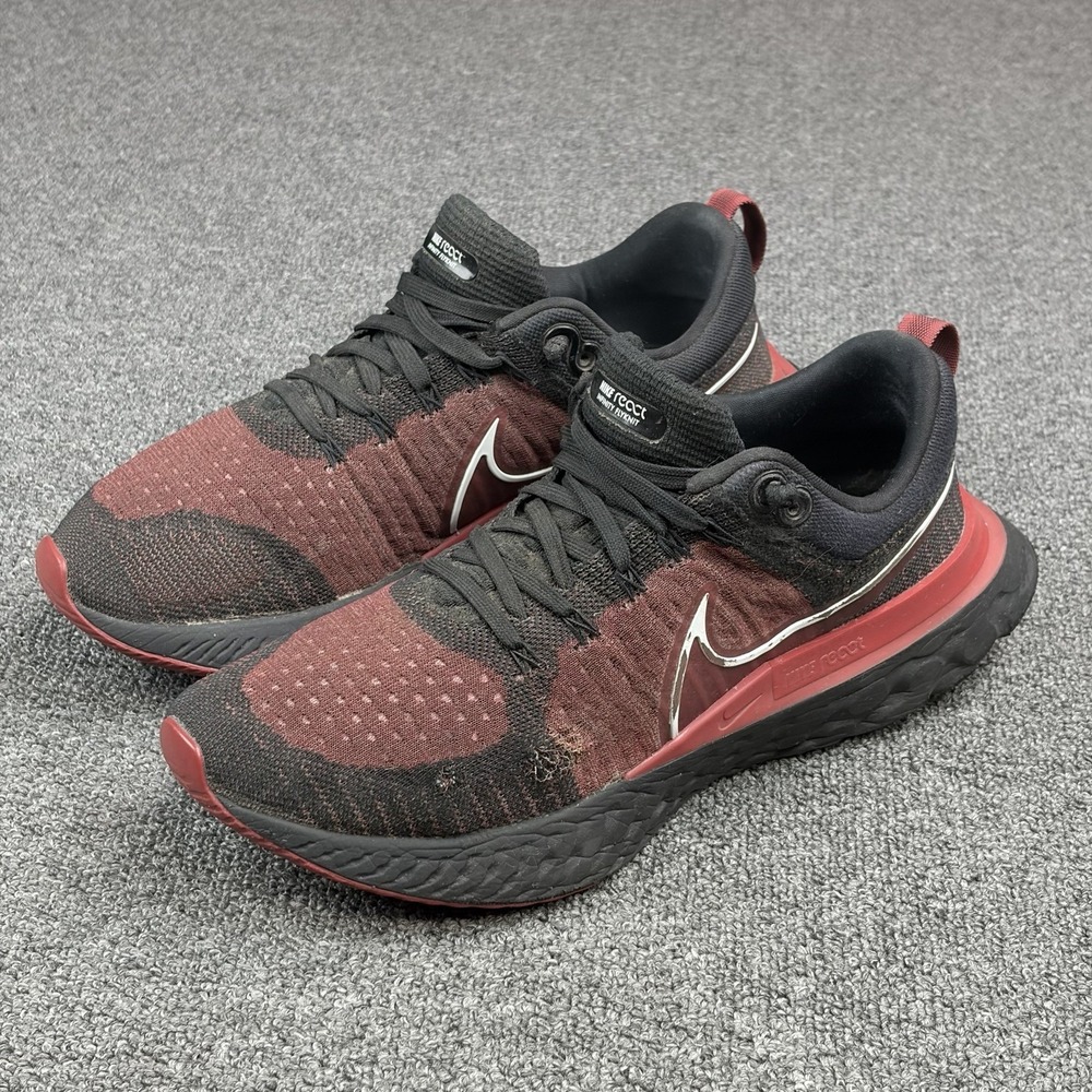 Nike React Infinity Run Flyknit 2 'Bred' Black Red Sneakers CT2357-006 Mens 11.5 - Picture 2 of 11